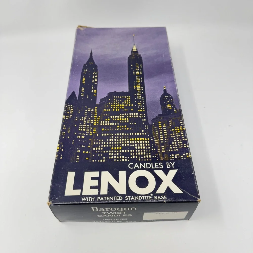 Vintage Lenox 12” Baroque Twist Taper Candles in Red Color - NEW in Plastic